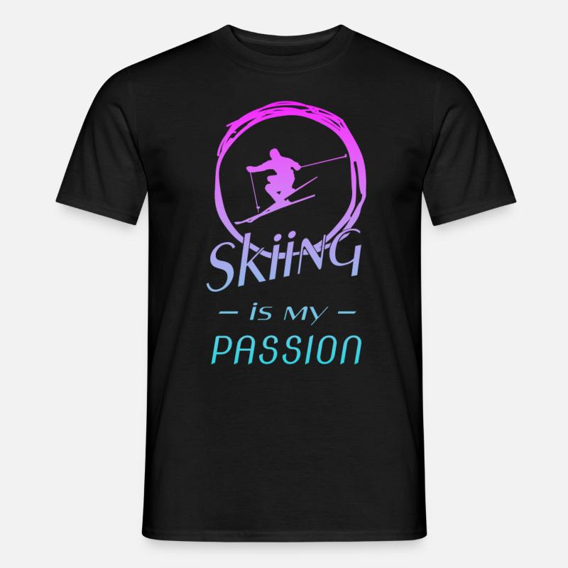 skiing - Männer T-Shirt - Schwarz