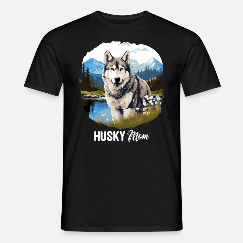 Husky - Männer T-Shirt - Schwarz