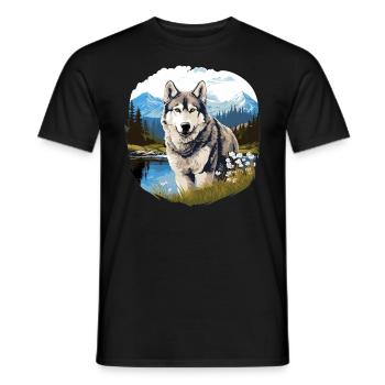 Husky - Männer T-Shirt - Schwarz - Vorne - AI Model Male 178 light (178cm)