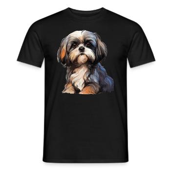 Shih Tzu - Männer T-Shirt - Schwarz - Vorne - AI Model Male 178 light (178cm)