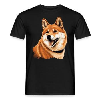 Shiba Inu - Men's T-Shirt - black - Front - AI Model Male 178 light (178cm)