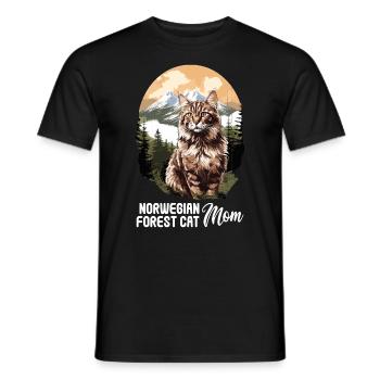 Norwegian Forest Cat - Männer T-Shirt - Schwarz - Vorne - AI Model Male 178 light (178cm)