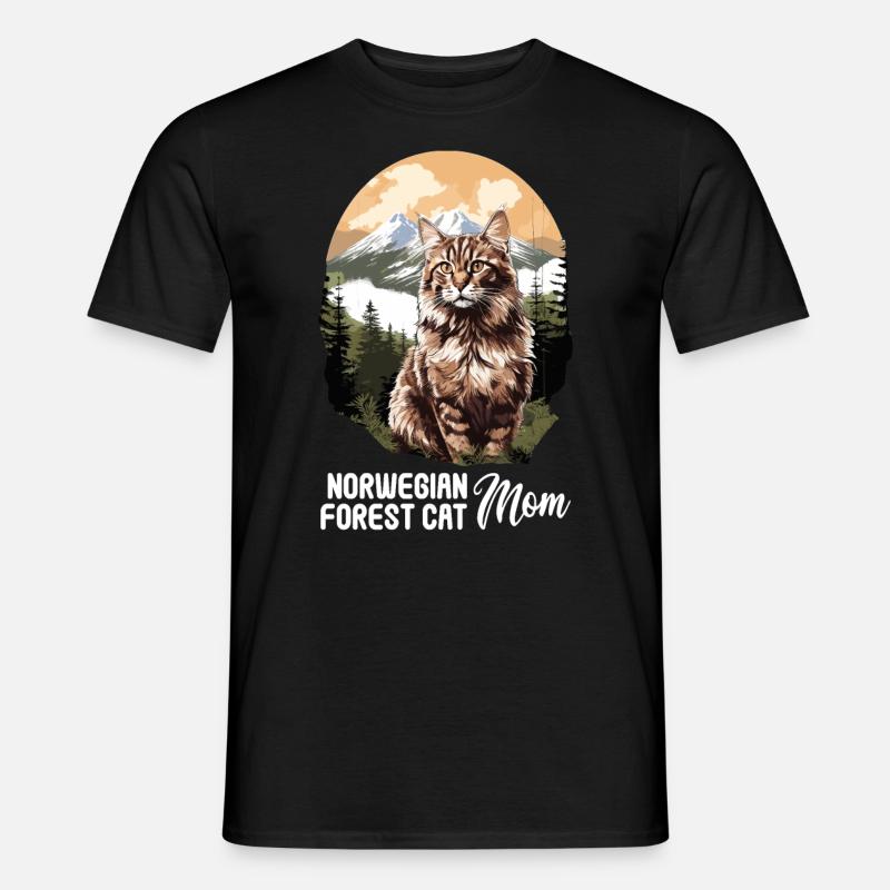 Norwegian Forest Cat - Männer T-Shirt - Schwarz