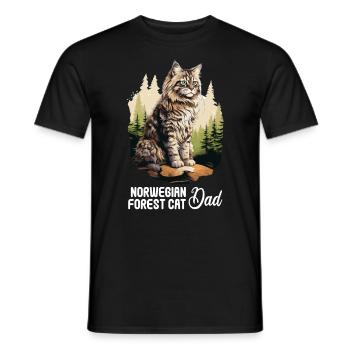 Norwegian Forest Cat - Männer T-Shirt - Schwarz - Vorne - AI Model Male 178 light (178cm)