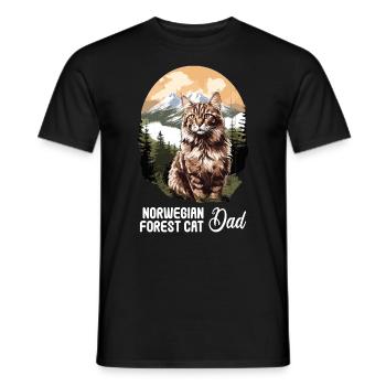 Norwegian Forest Cat - Männer T-Shirt - Schwarz - Vorne - AI Model Male 178 light (178cm)