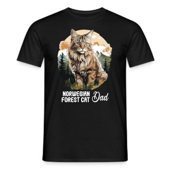 Norwegian Forest Cat - Männer T-Shirt - Schwarz - Vorne - AI Model Male 178 light (178cm)