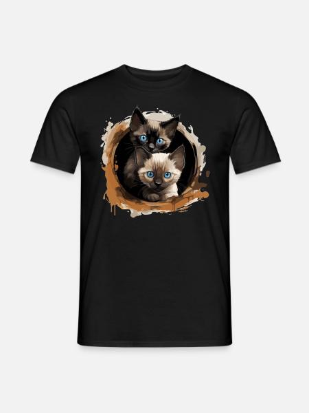 Siamese Cat Siamkatze - Men's T-Shirt - black