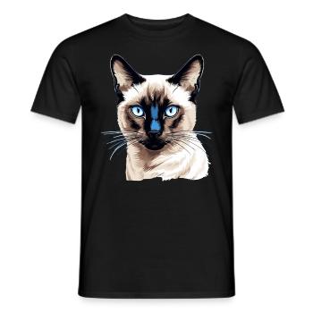 Siamese Cat Siamkatze - Männer T-Shirt - Schwarz - Vorne - AI Model Male 178 light (178cm)