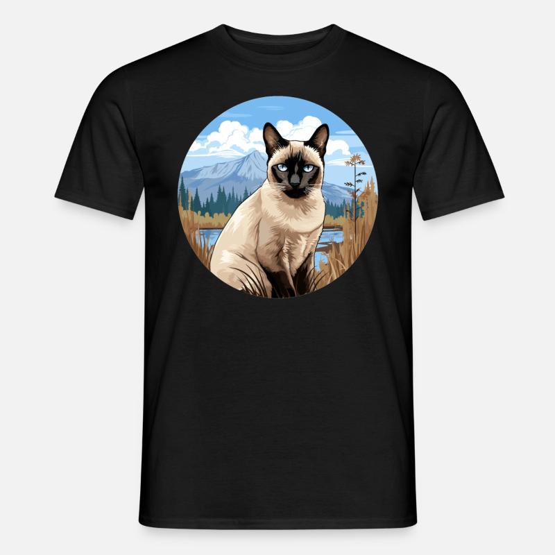 Siamese Cat Siamkatze - Männer T-Shirt - Schwarz
