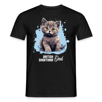British Shorthair - T-shirt homme - noir - Devant - AI Model Male 178 light (178cm)