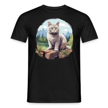 British Shorthair - T-shirt homme - noir - Devant - AI Model Male 178 light (178cm)