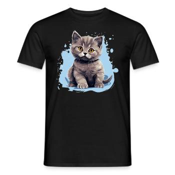 British Shorthair - T-shirt homme - noir - Devant - AI Model Male 178 light (178cm)