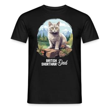 British Shorthair - T-shirt homme - noir - Devant - AI Model Male 178 light (178cm)