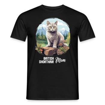 British Shorthair - T-shirt homme - noir - Devant - AI Model Male 178 light (178cm)
