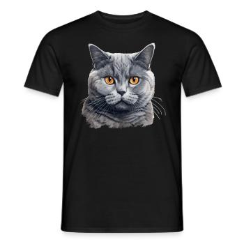 British Shorthair - T-shirt homme - noir - Devant - AI Model Male 178 light (178cm)