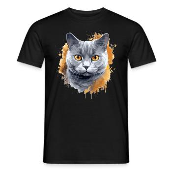 British Shorthair - T-shirt homme - noir - Devant - AI Model Male 178 light (178cm)