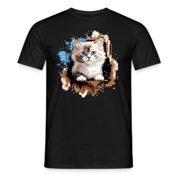 Poupée de chiffon - T-shirt homme - noir - Devant - AI Model Male 178 light (178cm)