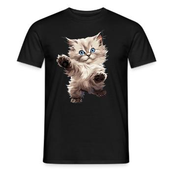 Poupée de chiffon - T-shirt homme - noir - Devant - AI Model Male 178 light (178cm)