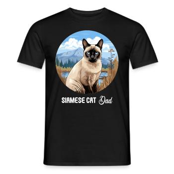 Siamese Cat Siamkatze - Männer T-Shirt - Schwarz - Vorne - AI Model Male 178 light (178cm)
