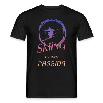 Ski fahren - Skifahren - Ski - Skiing - Männer T-Shirt - Schwarz - Vorne - AI Model Male 178 light (178cm)
