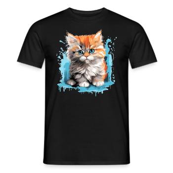 Persian Cat Perser Katze - Männer T-Shirt - Schwarz - Vorne - AI Model Male 178 light (178cm)
