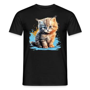 Persian Cat Perser Katze - Männer T-Shirt - Schwarz - Vorne - AI Model Male 178 light (178cm)
