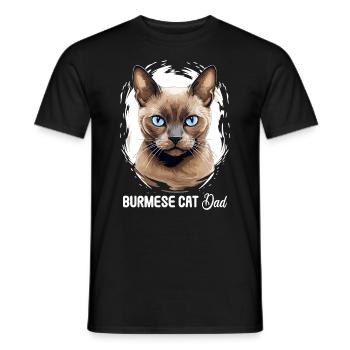 Burmese Cat Burma Katze - Men's T-Shirt - black - Front - AI Model Male 178 light (178cm)