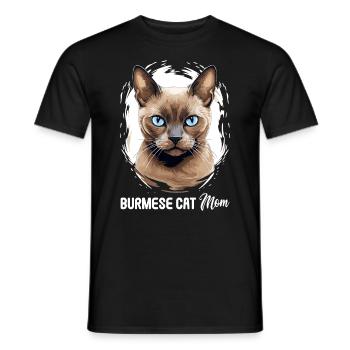 Burmese Cat Burma Katze - Men's T-Shirt - black - Front - AI Model Male 178 light (178cm)