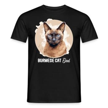Burmese Cat Burma Katze - Men's T-Shirt - black - Front - AI Model Male 178 light (178cm)