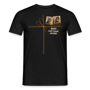 Chats, Papa, Chat, Dessins Animés, Chats, Chat Papas - T-shirt homme - noir - Devant - AI Model Male 178 light (178cm)