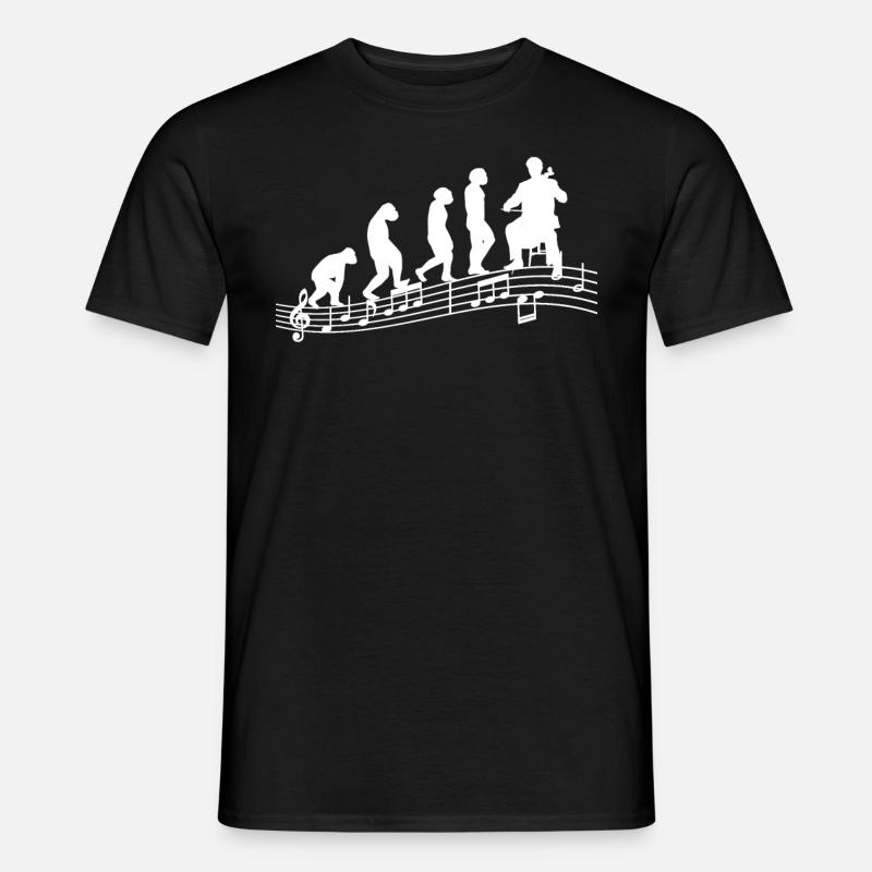 Cellospieler Cellist-Musiker Collo-Musik Evolution - Männer T-Shirt - Schwarz