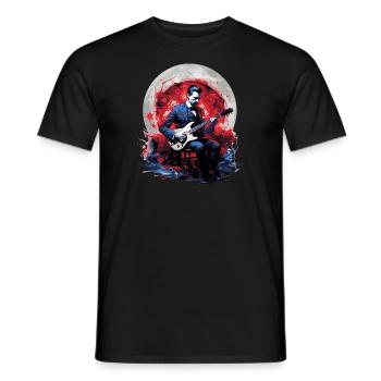 Gitarren E-Gitarren-Saiten E-Gitarre Musiker - Männer T-Shirt - Schwarz - Vorne - AI Model Male 178 light (178cm)