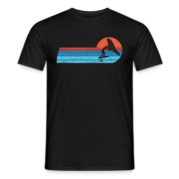 Wingfoil Surfer Wingfoiling Hydrofoil Vintage - T-shirt homme - noir - Devant - AI Model Male 178 light (178cm)