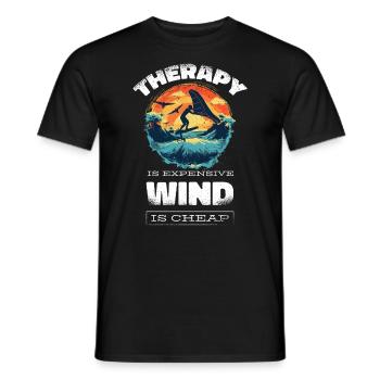 Wingfoil Surfer Wingfoiling Accessories Wing-Foiling - Men's T-Shirt - black - Front - AI Model Male 178 light (178cm)
