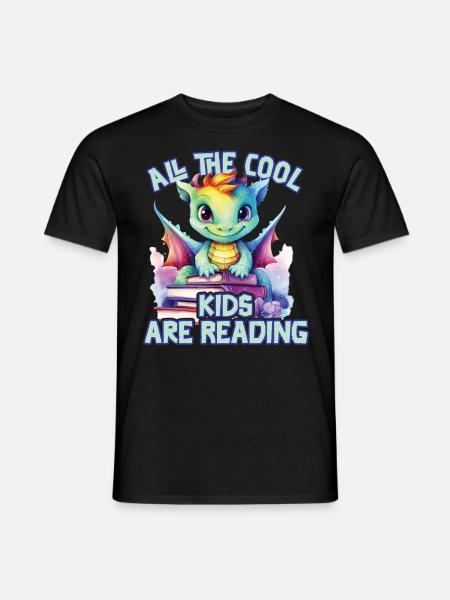 Alle Coolen Kids Lesen Drachen - Männer T-Shirt - Schwarz