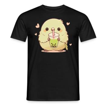 Inséparable kawaii boit Boba Bubble Tea Chibi - T-shirt homme - noir - Devant - AI Model Male 178 light (178cm)