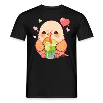 Inséparable kawaii boit Boba Bubble Tea Chibi - T-shirt homme - noir - Devant - AI Model Male 178 light (178cm)