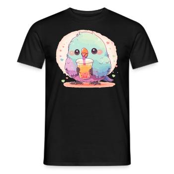 Inséparable kawaii boit Boba Bubble Tea Chibi - T-shirt homme - noir - Devant - AI Model Male 178 light (178cm)