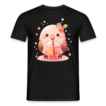 Inséparable kawaii boit Boba Bubble Tea Chibi - T-shirt homme - noir - Devant - AI Model Male 178 light (178cm)