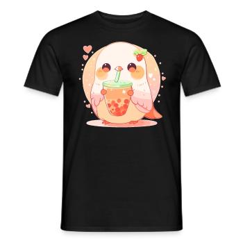 Inséparable kawaii boit Boba Bubble Tea Chibi - T-shirt homme - noir - Devant - AI Model Male 178 light (178cm)