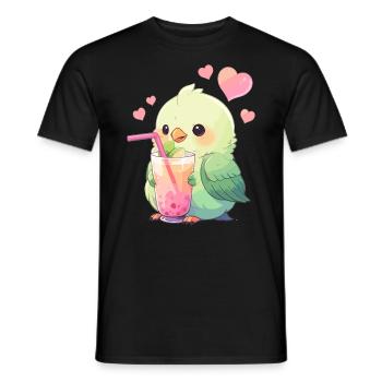 Inséparable kawaii boit Boba Bubble Tea Chibi - T-shirt homme - noir - Devant - AI Model Male 178 light (178cm)