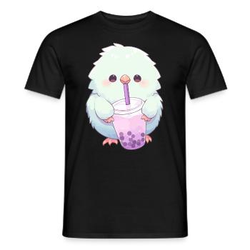 Inséparable kawaii boit Boba Bubble Tea Chibi - T-shirt homme - noir - Devant - AI Model Male 178 light (178cm)
