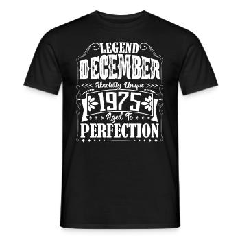 Décembre 1975. Cadeau d'Anniversaire decembre 1975 - T-shirt homme - noir - Devant - AI Model Male 178 light (178cm)