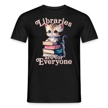 Libraries are for everyone Librarian - Men's T-Shirt - black - Front - AI Model Male 178 light (178cm)