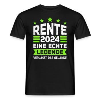 Rente Rentner 2024 Rentenbeginn Renteneintritt - Männer T-Shirt - Schwarz - Vorne - AI Model Male 178 light (178cm)
