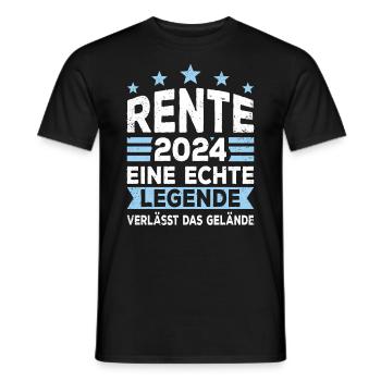 Rente Rentner 2024 Rentenbeginn Renteneintritt - Männer T-Shirt - Schwarz - Vorne - AI Model Male 178 light (178cm)