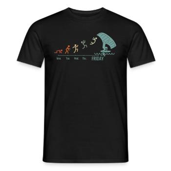 Wingfoil Surfer Wingfoiling Hydrofoil Weekend - Men's T-Shirt - black - Front - AI Model Male 178 light (178cm)