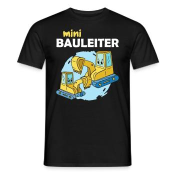 Der kleine Bauleiter mit Bagger Kinder Sprüche - Männer T-Shirt - Schwarz - Vorne - AI Model Male 178 light (178cm)