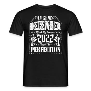 December 2022. Birthday gift December 2022 - Men's T-Shirt - black - Front - AI Model Male 178 light (178cm)