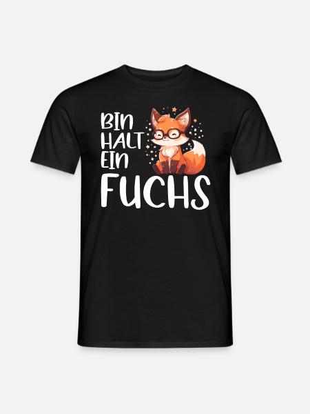 Lustiger Fuchs Spruch Füchse Bin halt ein Fuchs - Männer T-Shirt - Schwarz